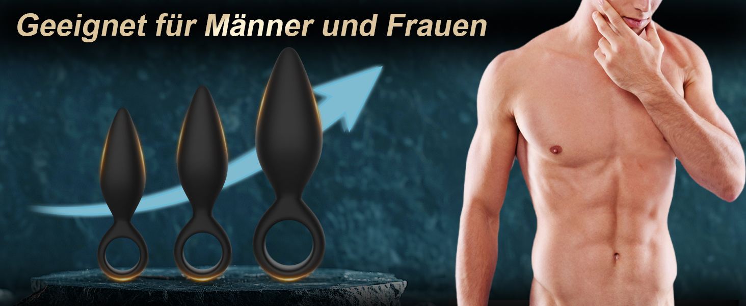 Анальний плагін набір 3 шт. для жінок та чоловіків, силіконовий, для початківців та досвідчених, секс-іграшка