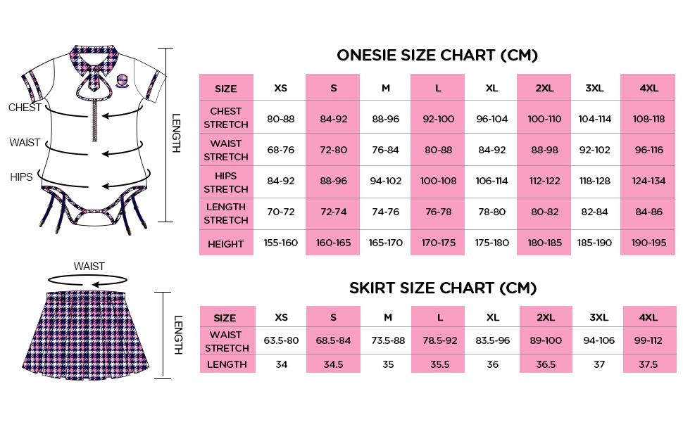 Піжама-комбінезон LittleForBig Baumwolle: костюм служниці XXL з бавовни