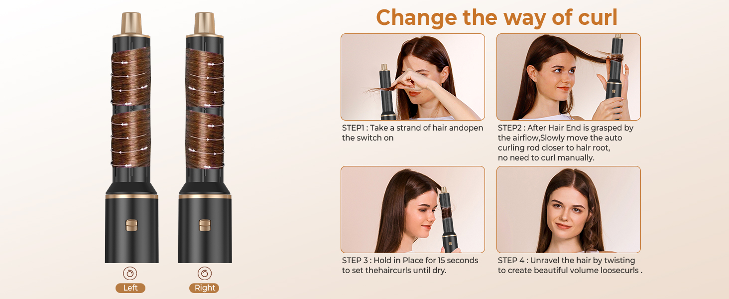 Мультистайлер для волосся 5 в 1 UKLISS Airstyler Pro: фен, брашинг, гольфре, вирівнювач та сушка для волосся, 1000 Вт, Сріблястий/Золотий