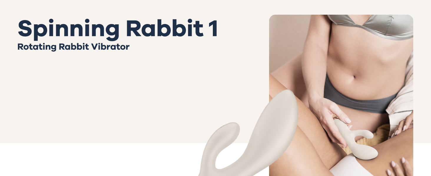 Satisfyer Spinning Rabbit – вібратор-зайчик | Стимуляція G-точки та клітора | Іграшка для дорослих з силікону | 12 вібрацій та 5 програм ротації | З кремом