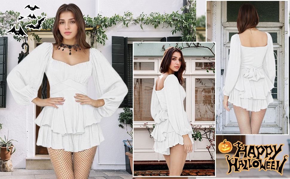 Костюм пірата для жінок, 5 предметів: сукня, таліювання, намисто, пояс, панчохи. Ідеально для Хелловіну, карнавалу, вечірок