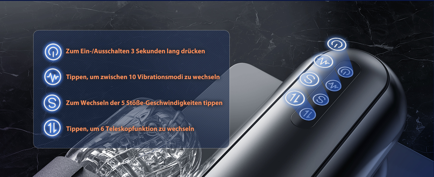 Електричний мастурбатор для чоловіків Honeyexp з 6 телескопічними функціями та 5 швидкостями, 10 вібрацій