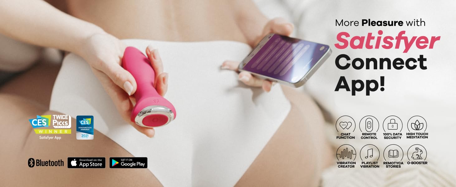 Satisfyer Double Joy Connect App - парний вібратор з керуванням через додаток | 9 см | Інтимні іграшки для пар | Сильні вібрації | Керування через додаток | Фіолетовий колір