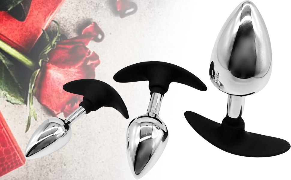 Набір анальних пробок зі сталі: дилататори, масажер простати, стимулятор для пар, S+M+L