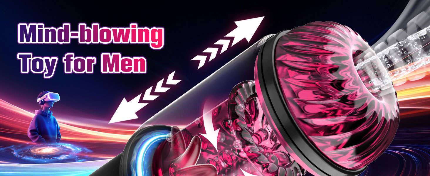 Вібратор для чоловіків з 8-ю обертовими насадками та 5-ма режимами вібрації, секс-іграшка, мастурбатор з функцією керування через додаток