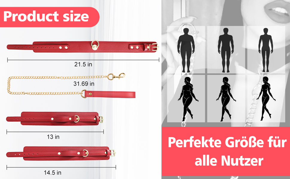 Набір для БДСМ зв'язування: шкіряні наручники, стяжки для ніг, поводок та ошейник. Ідеально для пар, початківців та досвідчених