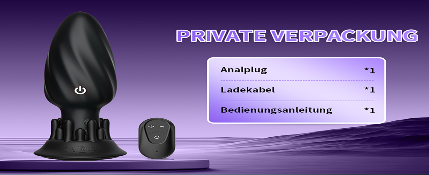Вібратор для анусу TYDAY для жінок з 10 вібраціями, 360° обертанням, масажер простати, водонепроникний силікон, секс-іграшка для чоловіків та жінок з бездротовим пультом керування