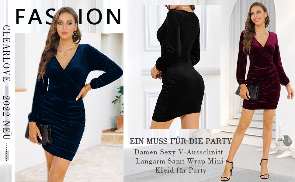 Елегантне вечірнє плаття Clearlove для жінок: сукня-обгортання, коктейльна, bodycon, з V-подібним вирізом, з атласу, темно-синього кольору, розмір XXL