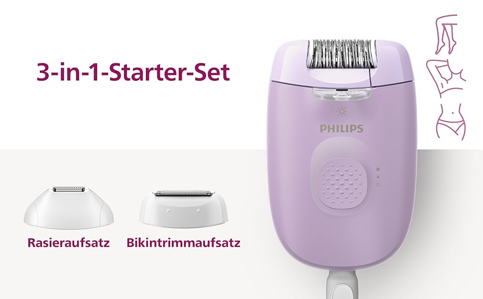 Епілятор Philips Series 2000 BHB876/00 мережевий, пристрій для видалення волосся, чорний