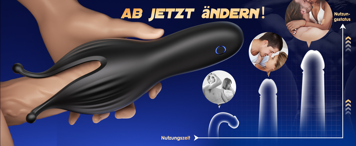 Масажер для чоловіків, стимулятор головки пеніса, іграшка для сексуального задоволення, 10 режимів, вібруючий масажер для соло та парного використання (темно-сірий)