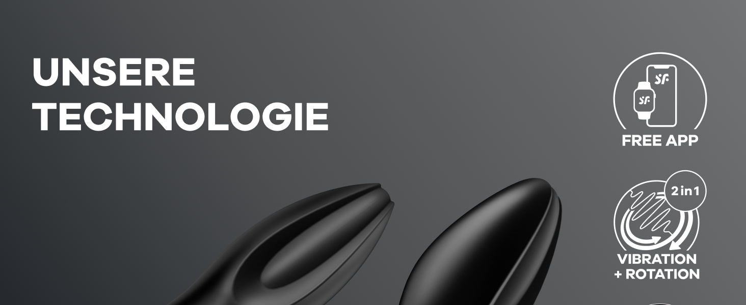 Satisfyer Rotator Plug 2 Connect App Bluetooth: вібратор для анусу з ротаційними кульками | Водонепроникний (IPX7) | 12,5 см | Чорний