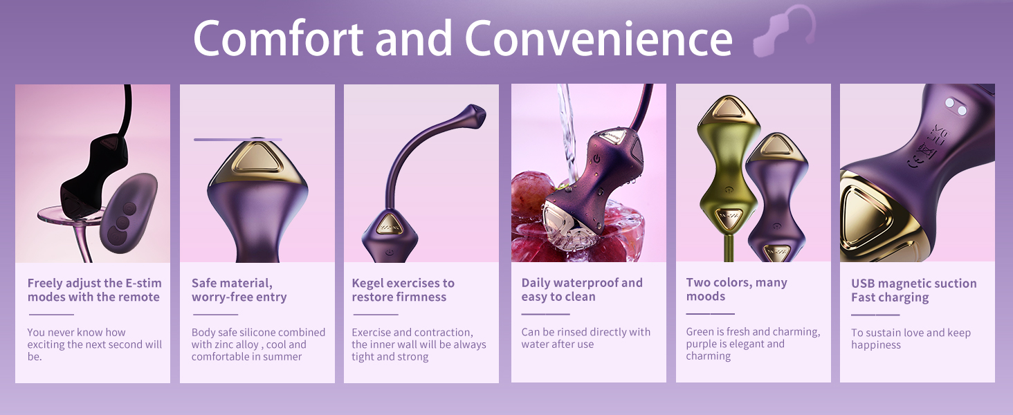 Електричний анальний вібратор Beckenbodentrainer для жінок з 5 рівнями шоку та 7 режимами вібрації. Стимулятор для вагіни та анусу, для пар. Колір: фіолетовий.