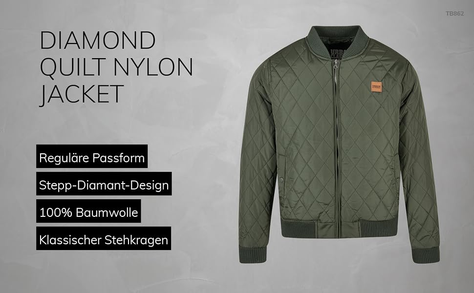 Чоловіча стібана куртка Urban Classics Diamond Quilt, темно-синя, розмір 5XL