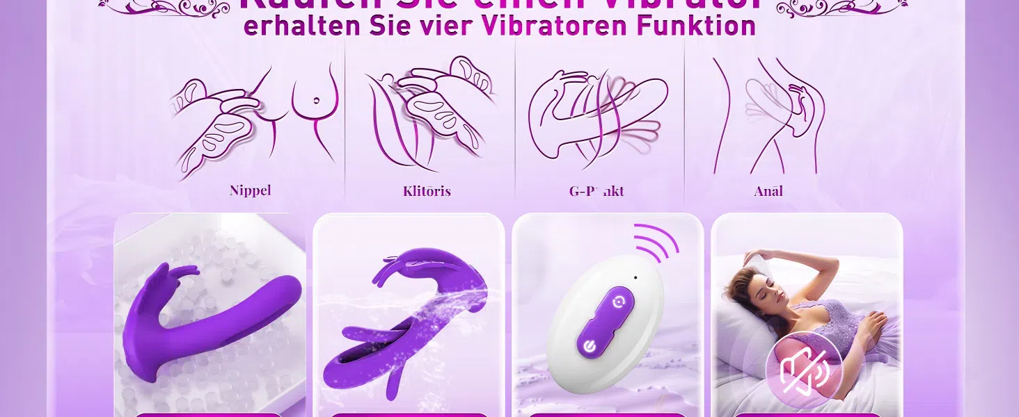 Вібратор для жінок з 9 режимів вібрації та пультом дистанційного керування, стимулятор клітора, фіолетовий