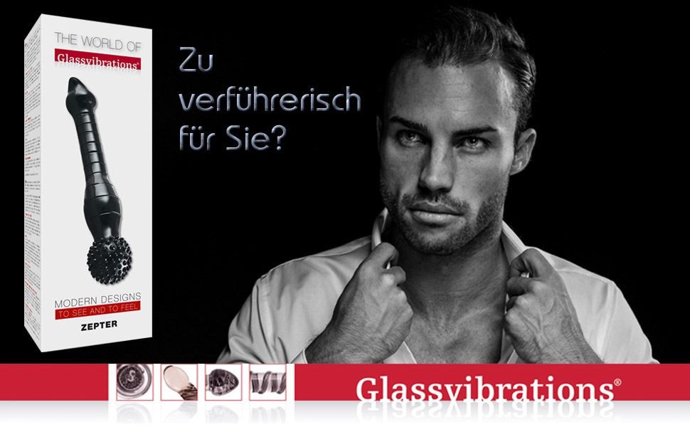 Скляний дildo Zepter чорного кольору