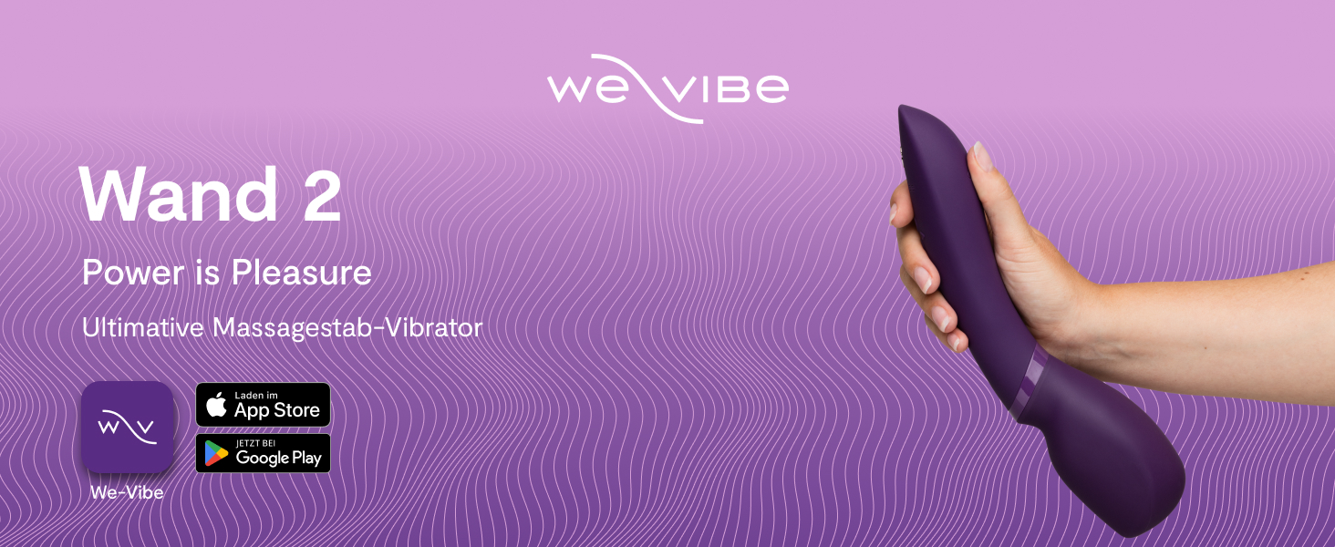 We-Vibe Wand 2: Масажер-вібратор для жінок - бездротовий, з керуванням через додаток, 10 рівнів інтенсивності, тихий, водонепроникний, перезаряджається. Колір: фіолетовий