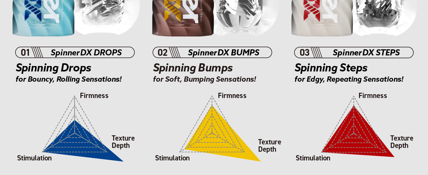 TENGA SPINNER DX 01 Drops - Масажер для чоловіків з реалістичною текстурою - TENGA