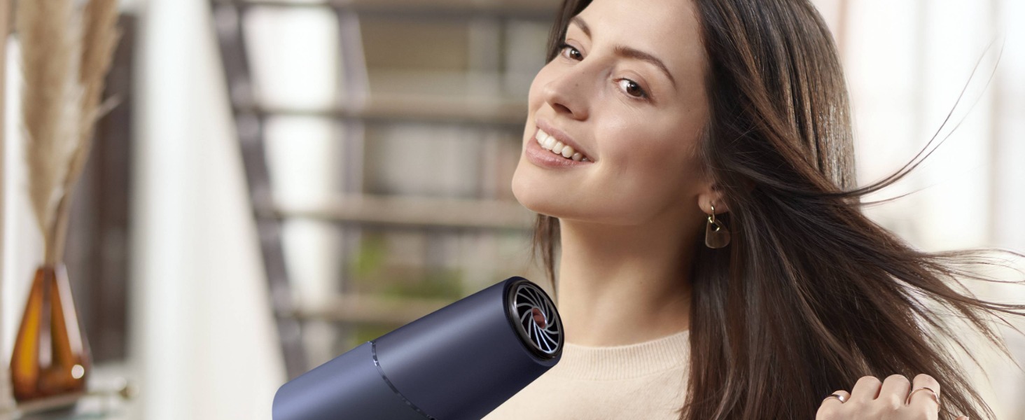 Фен для волосся Philips 5000 Series BHD510/00, 2300 Вт, ThermoShield, іонізація, дифузор та насадки для стайлінгу, Metallic-Blau