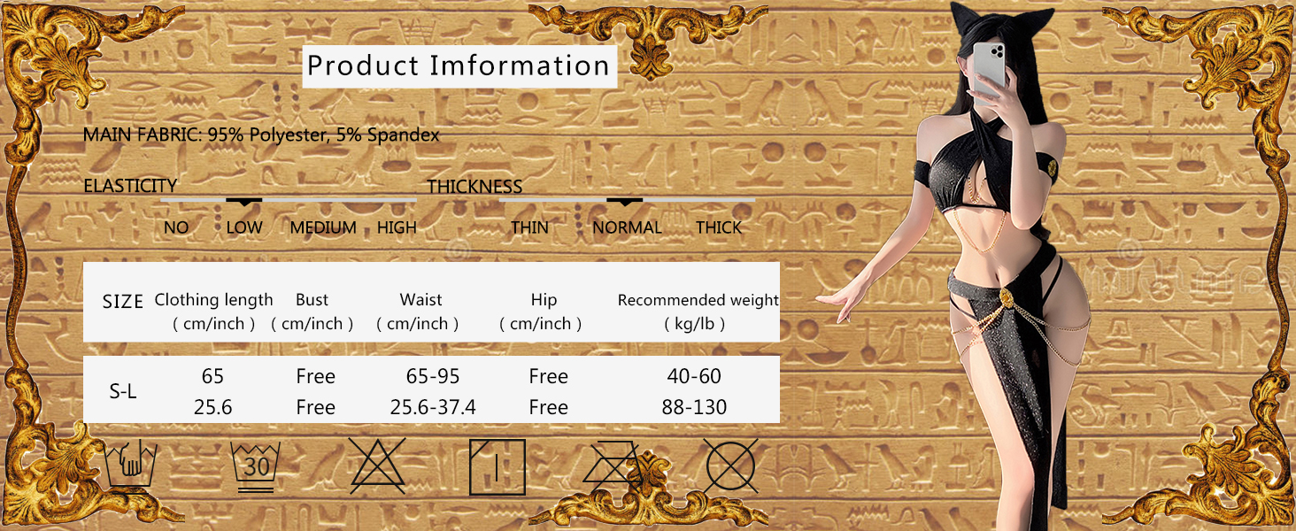 Костюм косплею ЯсміГерлз: Колібрі, Єгипетська Клеопатра, Принцеса Лея, Чорний, X-Small - Medium