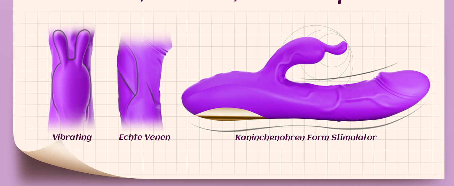 Вібратор для жінок Гобокен: кролик з 10 режимами вібрації, G-точка, кліторальний та анальний вібратор, для пар та індивідуального використання
