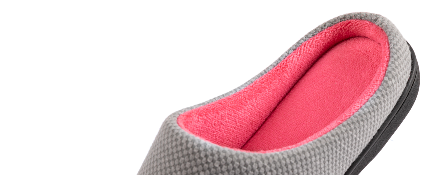 Жіночі домашні капці RockDove з ефектом пам'яті (Memory Foam), в'язка Birdseye, сіро-рожеві, розмір 40/41 EU