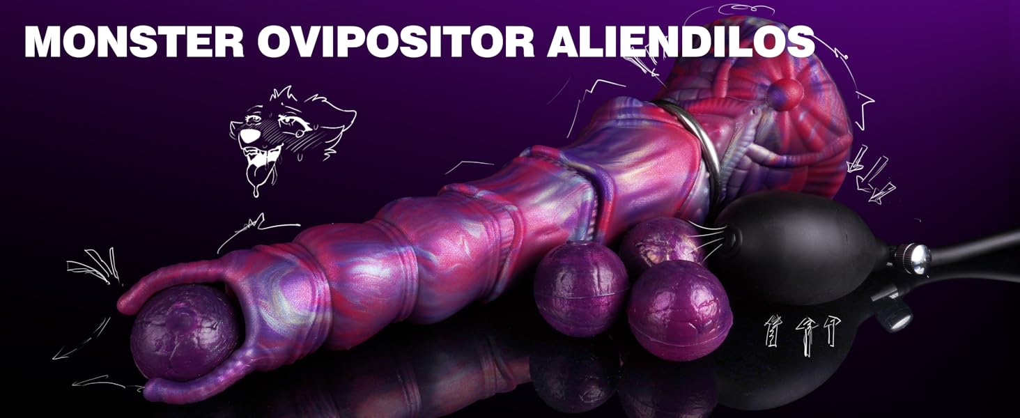 Анальний плагін Dilo Monster XXL з 4 силіконовими яйцями, 27 см - BDSM іграшки для пар