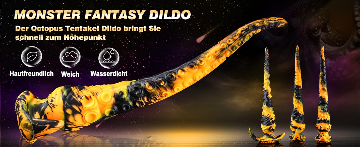 Анальний дилда Tentakel 34,5 см з силікону: фантазійний анаплаг для пар, жінок та чоловіків