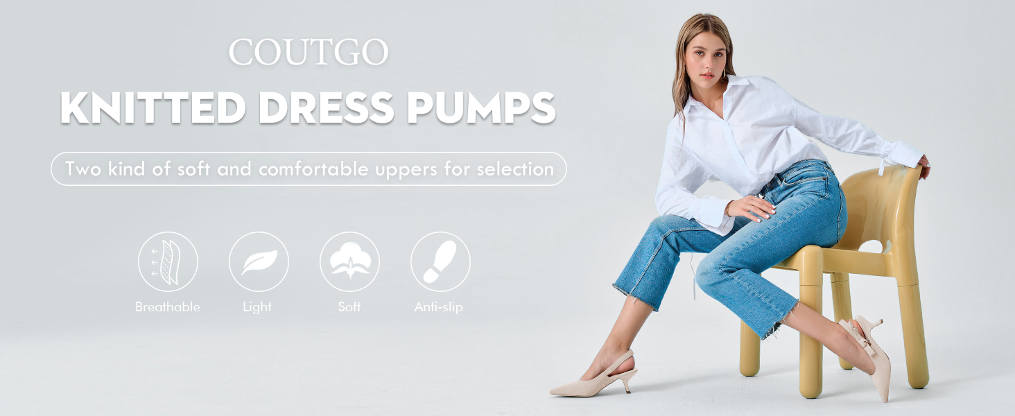 Жіночі туфлі-слингбеки Coutgo з гострим носком на низьких підборах (kitten heel), світло-кавовий колір, розмір 39 EU