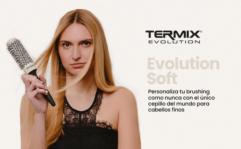 Термощітка для волосся Termix Evolution Soft Ø37 мм для тонкого волосся, кругла, кремова