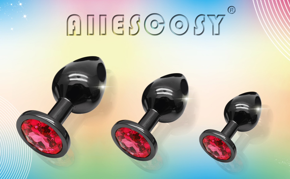 Набір анальних пробок 3 шт. з металу (Gunmetal) - велика, середня, мала. Підходить для початківців, жінок, чоловіків, пар.