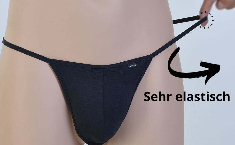 Танга чоловічі ARIUS бавовна чорні 3 шт. - чоловічі танга, сексуальні танга, стрінги M чорний