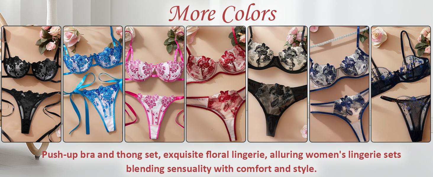 Сексуальна жіноча білизна Maeau: комплект бюстгальтера та танга з мереживом, мережаний прозорий трусики, пуш-ап, чорний, S-XL