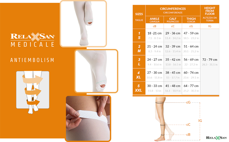 Компресійні панчохи проти тромбів Relaxsan M2370A (1 пара) для жінок та чоловіків, 18-23 mmHg, без шнурівки, унісекс, клас 1 (чорні, L)
