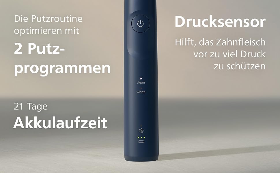 Електрична звукова зубна щітка Philips Sonicare 5500 HX7113/01, 2 режими чищення, контроль натискання, SmarTimer, синя (Navy), з футляром