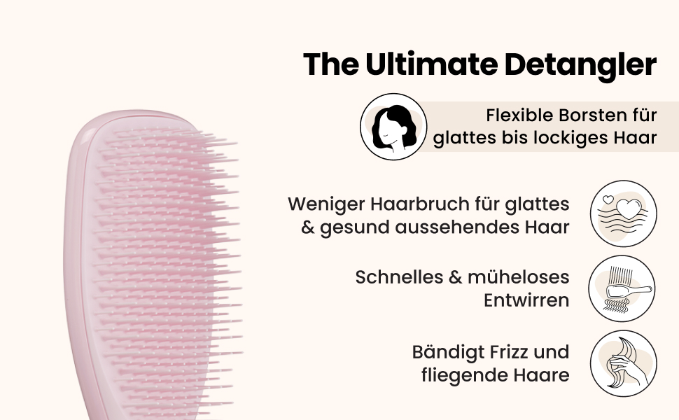 Щітка для волосся Tangle Teezer Ultimate Detangler для вологого та сухого волосся, розплутувальна щітка для всіх типів волосся, чорна