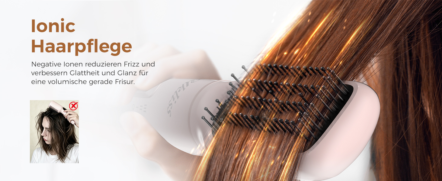 Мультистайлер для волосся 5 в 1 UKLISS Airstyler: фен, вирівнювач, круглі щітки та локони, чорний/рожевий
