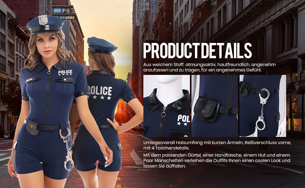 Костюм поліцейського Manyakai для жінок: сексуальний сет з боді, комбінезон, темно-синій, еротична білизна