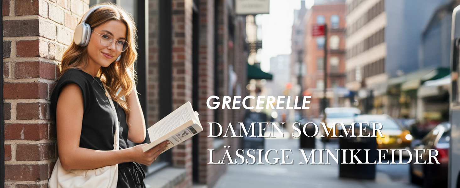 Жіноча літня міні-сукня GRECERELLE темно-синього кольору, без рукавів, з круглим вирізом та кишенями