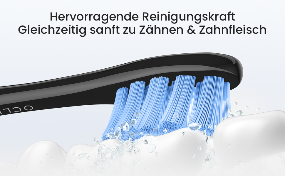 Електрична сонічна зубна щітка Oclean Flow Gift Set, біла (синій набір): 5 режимів, 180 днів автономної роботи, IPX7 водонепроникність, дорожній футляр та 6 змінних насадок