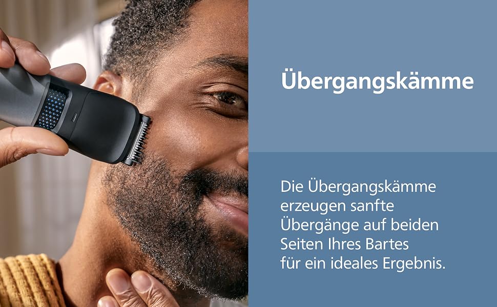 Тример для бороди Philips Bartschneider 7000 серії BT7670/15: самозаточувальні металеві леза, 40 налаштувань довжини, технологія BeardSense, водонепроникний, з зарядним пристроєм