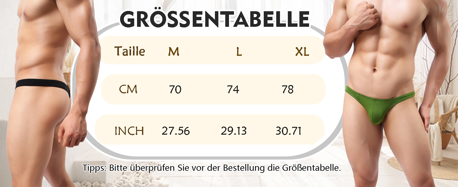 Чоловіча білизна QiaTi: труси-танга, сліпи, боксери (8 шт., M)