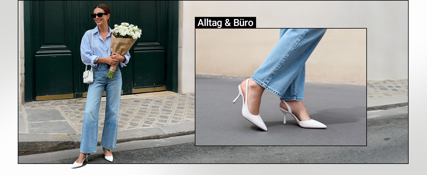 Жіночі туфлі-човники Slingback DREAM PAIRS з відкритим задником, чорні, лаковані, розмір 39 EU