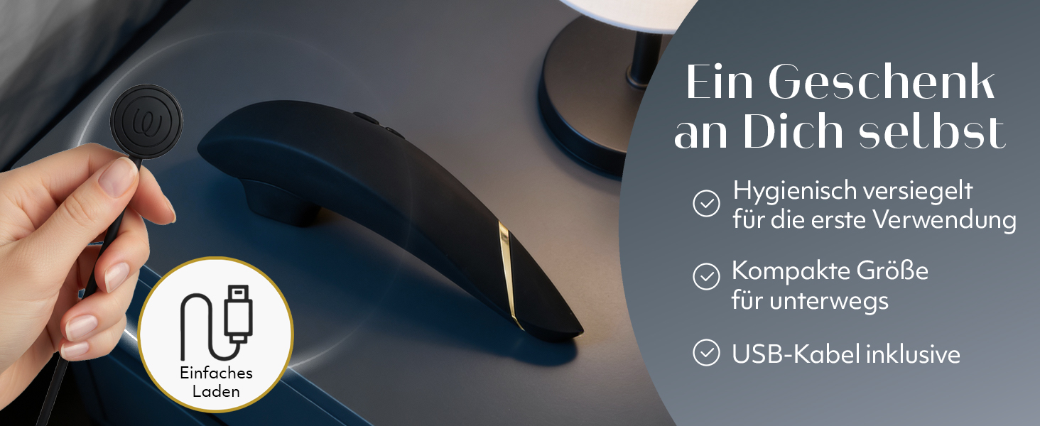 Womanizer Premium - вібратор для клітора з ефектом тиску, чорний та золотий | Інтимна іграшка для жінок | Секс-іграшки для дорослих, для пар | Подарунок для жінок