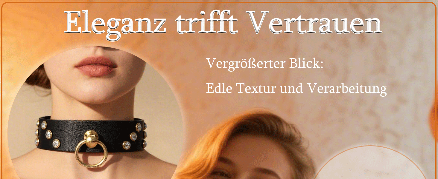 Лідер шкіряне намисто з кільцем O SM регульоване, для пар, дорослих, БДСМ, чорне