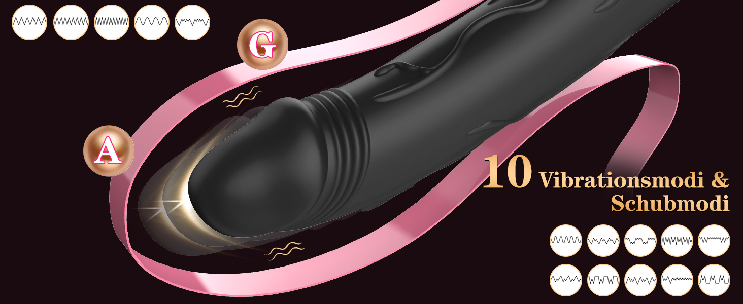 Вібратор для жінок Rabbit з кліторальною стимуляцією, Dildo, G-spot, 10 режимів, анальний вібратор, іграшка для дорослих, для пар (чорний)