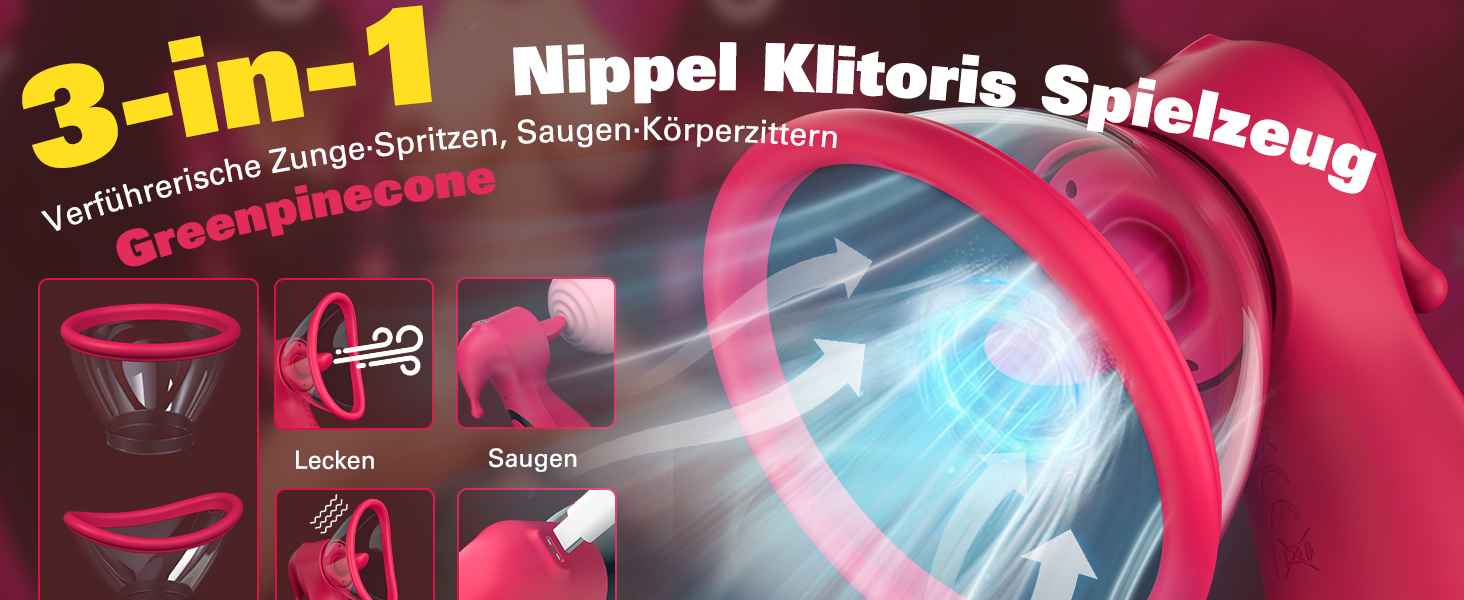Вібратор для жінок Greenpinecone з 10 режимами вібрації, стимулятором клітора та 7 сосками. Масажер грудей, BDSM іграшки для пар