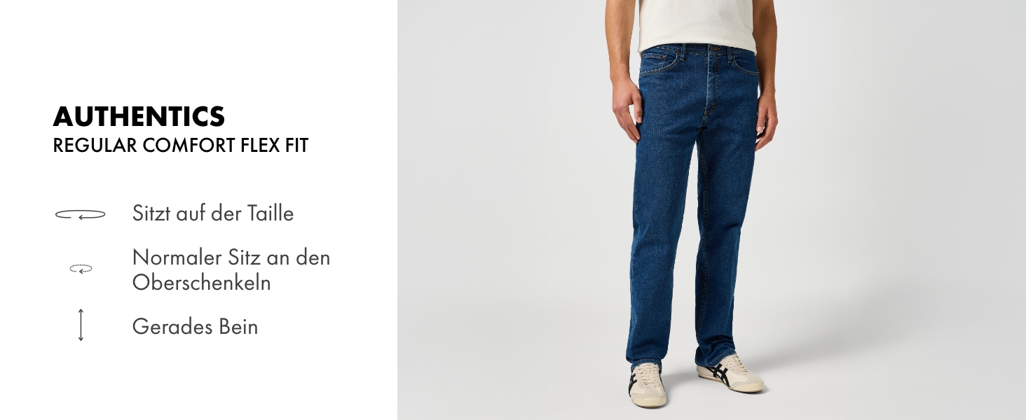 Чоловічі джинси Wrangler Authentics Regular Straight Fit, темно-блакитні (Dunkel Stonewash), 38W / 32L