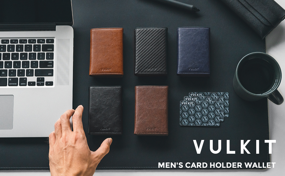 Шкіряний картхолдер VULKIT з RFID-захистом, pop-up механізмом, відділенням для купюр та віконцем для ID, колір Espresso