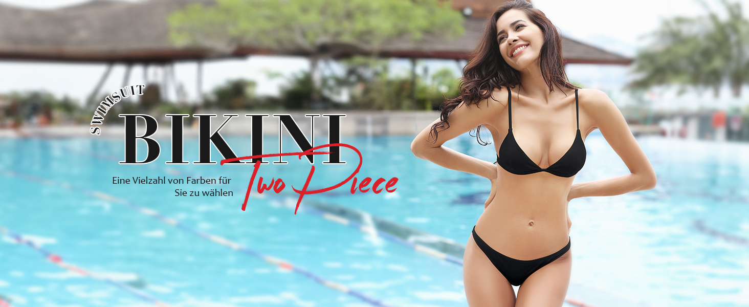 SHEKINI Набір бікіні Triangel Bikini Set: регульований топ, труси з низькою талією з принтом (Рожевий+Оранжевий, M)