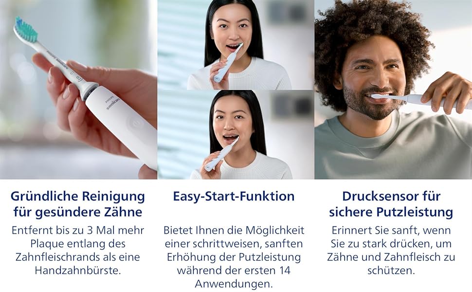 Електрична звукова зубна щітка Philips Sonicare 3100 (HX3675/15), з контролем натискання та таймером, набір 2 шт. (Sugar Rose та Чорна)